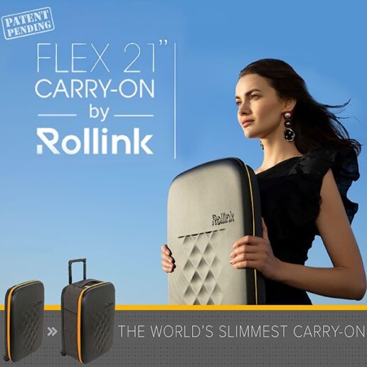 Rollink מזוודה מתקפלת עליה למטוס 21'' הדקה בעולם