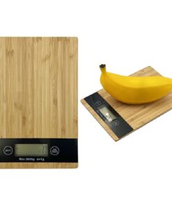 משקל דיגיטלי למטבח עשוי במבוק