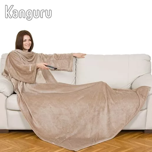 KANGURU DELUXE שמיכת פינוק עם שרוולים וכיס בעיצוב Lavatelli italy כאמל