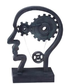 פסל אומנותי "גלגלי המוח וראש האדם" מבית פסלי היוקרה "GRACIA GALLERY"