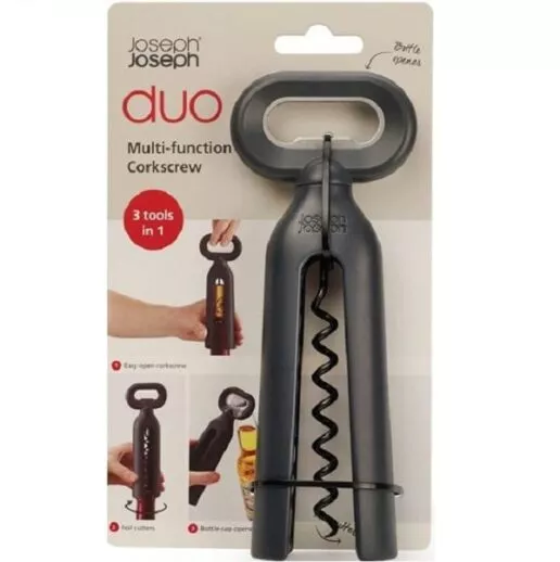 פותחן בקבוקי יין Joseph Joseph Duo - צבע אפור