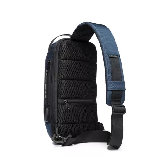 תיק צד נגד גניבות עמיד במים עם נעילה TSA וכבל USB מובנה לטעינה ניידים יוניסקס צבע כחול מבית המותג BANGE
