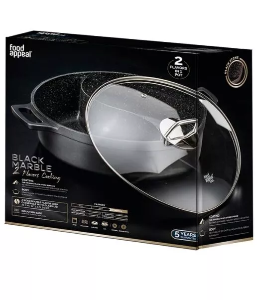 סיר מחולק 30 ס"מ 5.7 ליטר BLACK MARBLE