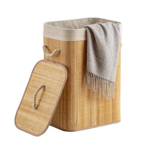 סל כביסה עשוי עץ במבוק