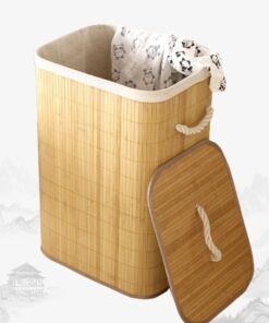 סל כביסה עשוי עץ במבוק