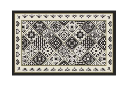 שטיח דקורטיבי FLORA COLLECTION שחור וזהב 60/90 ס"מ