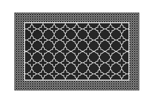 שטיח דקורטיבי FLORA COLLECTION שחור ולבן
