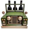 מעמד לשלושה בקבוקי יין בצורת פרונט של טנדר ירוק מק"ט: 4521-7 מידות: 32x32x27 ס"מ
