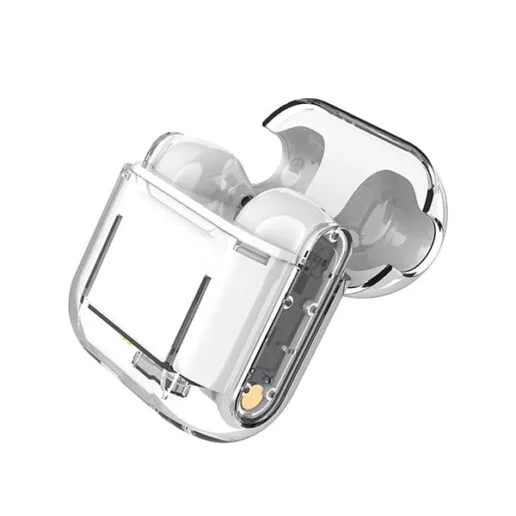 "מיקרון" אוזניות BlueTooth Super Mini שקופות עם תאורת לד