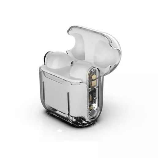 "מיקרון" אוזניות BlueTooth Super Mini שקופות עם תאורת לד