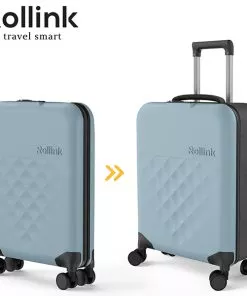 FLEX-360 המזוודה המתקפלת הדקה ביותר בעולם עליה למטוס 21'' של מותג המזוודות החכמות Rollink