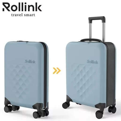 FLEX-360 המזוודה המתקפלת הדקה ביותר בעולם עליה למטוס 21'' של מותג המזוודות החכמות Rollink