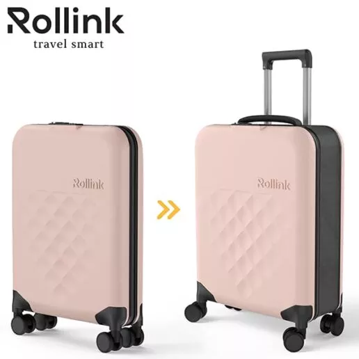 FLEX-360 המזוודה המתקפלת הדקה ביותר בעולם עליה למטוס 21'' של מותג המזוודות החכמות Rollink