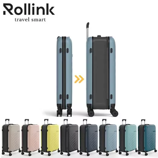 FLEX-360 המזוודה המתקפלת הדקה ביותר בעולם עליה למטוס 21'' של מותג המזוודות החכמות Rollink