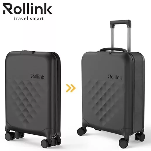 FLEX-360 המזוודה המתקפלת הדקה ביותר בעולם עליה למטוס 21'' של מותג המזוודות החכמות Rollink