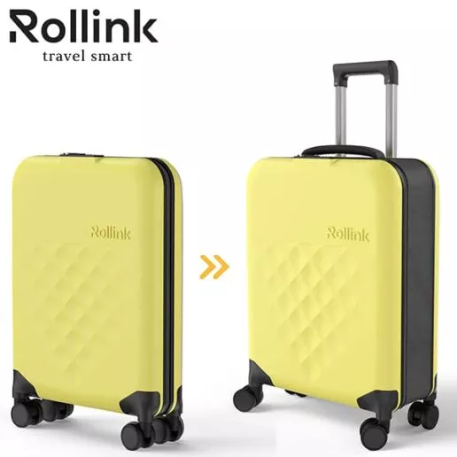 FLEX-360 המזוודה המתקפלת הדקה ביותר בעולם עליה למטוס 21'' של מותג המזוודות החכמות Rollink