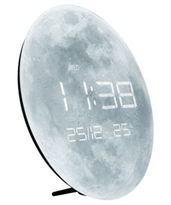 שעון קיר/שולחני דיגיטלי תאורת לד דק במיוחד כולל תאריך וטמפרטורה מערכת של 24/12 שעות עוצמת אור מופחתת למניעת סנוור באופן אוטומטי לשעות לילה מגיע עם שנאי קוטר 30 ס