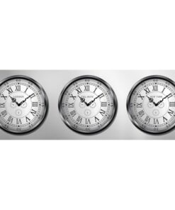 שעון קיר אנלוגי קנבס בינלאומי Tel-Aviv London New York אפור