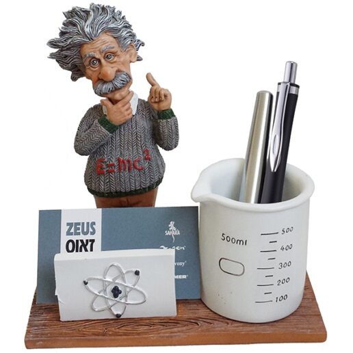 מעמד שולחני "איינשטיין" עם כוס לעטים ומעמד לכרטיסי ביקור