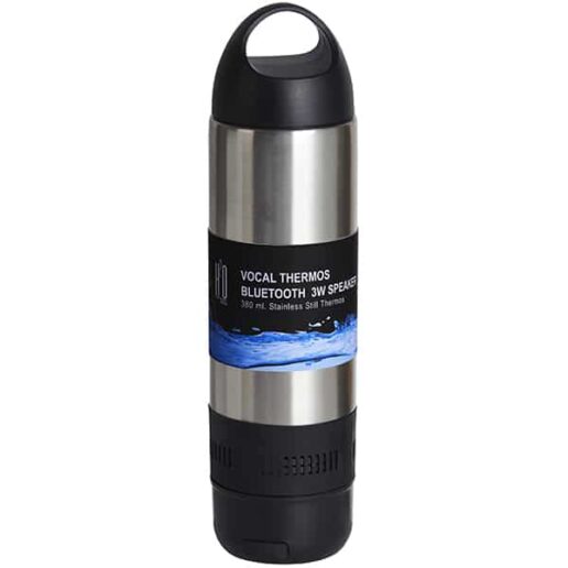 רמקול Bluetooth 3W משולב עם בקבוק תרמי נירוסטה 380 מ"ל מבית H2O-Pro