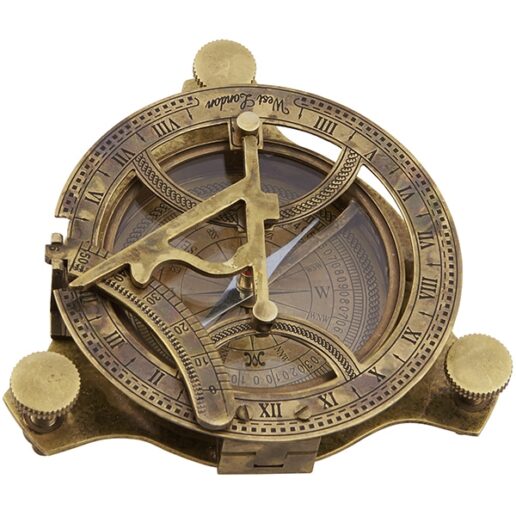 "נלסון" מצפן שעון שמש מהודר במארז עץ