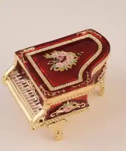 פסנתר אדום עם פרחים Red Piano with Flowers - קופסת תכשיטים Keren Kopal