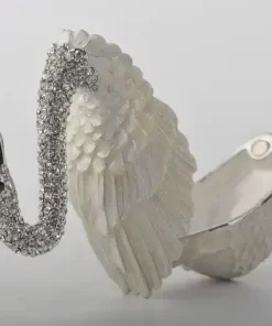 ברבור לבן- קופסת תכשיטים צבועה באמייל מעוטרת בקריסטלים אוסטריים Keren Kopal