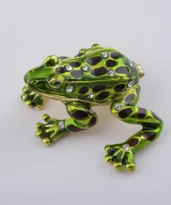 צפרדע ירוקה שחורה מנומרת- קופסת תכשיטים Keren Kopal