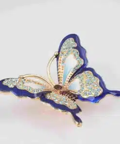 פרפר כחול על פרחים Blue Butterfly on Flowers- קופסת תכשיטים Keren Kopal