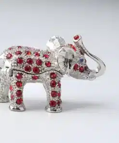 פיל כסף ואדום Silver & Red Elephant - קופסת תכשיטים Keren Kopal