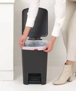 PrevNext פח הפרדה StepUp פדל 25 ליטר פלסטיק, אפור כהה Brabantia