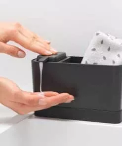 PrevNext סט אורגנייזר לכיור ודיספנסר לסבון אפור כהה Brabantia