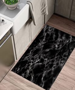 שטיח ויניל דגם שייש שחור קלאסי