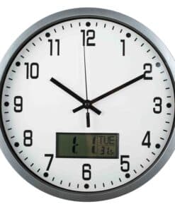 שעון קיר אנלוגי דיגיטלי עם תאריכון