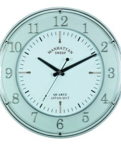 שעון קיר סקין עגול אלגנט - מסגרת כסופה ולוח לבן