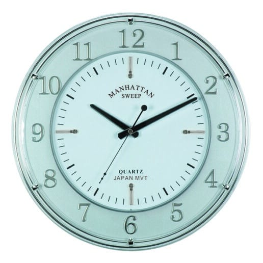 שעון קיר סקין עגול אלגנט - מסגרת כסופה ולוח לבן