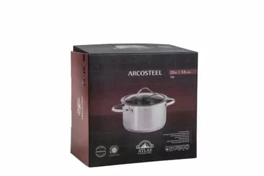 סיר 20 ס"מ 3.6 ליטר נירוסטה ARCOSTEEL אטלס